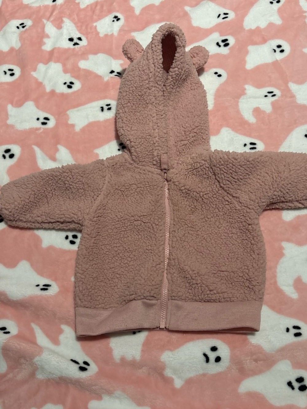 Carter's Dusty Pink Sherpa Hoodie with Bear Ears